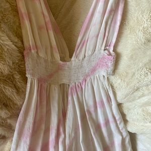 Indah Anjeli dress rare pink and white tie dye XS